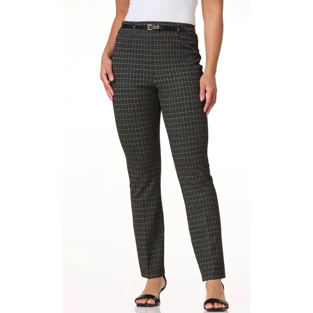Vylette High Rise Pants Legging Women's Size L Plaid Preppy Casual Travel Career